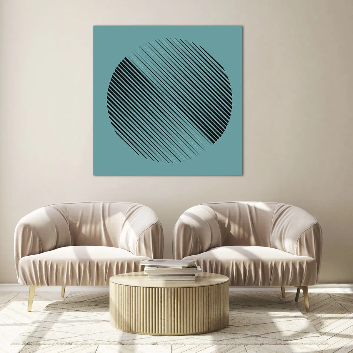 Quadro su vetro - Cerchio: variazione geometrica - 70x70 cm