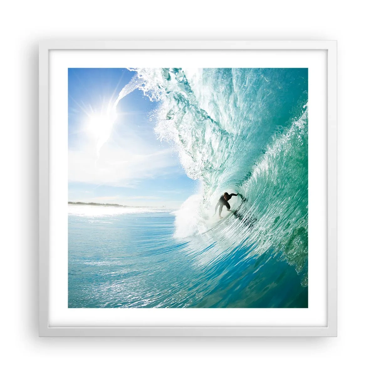Poster in cornice bianca - Sempre sull'onda - 50x50 cm
