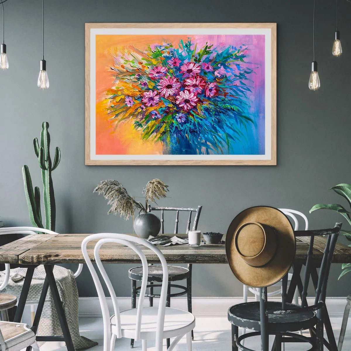 Poster in cornice rovere chiaro - L'energia della vita - 70x50 cm