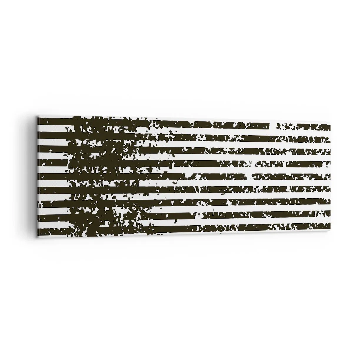 Quadro su tela - Stampe su Tela - Linee astratte con effetto invecchiato in bianco e nero - 140x50cm - Ritmo e rumore - Decorazione murale moderna per soggiorno e camera da letto ARTTOR