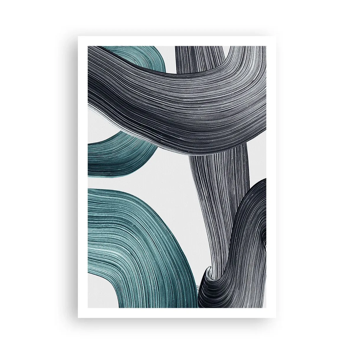 Poster - Tracce smeraldo e nero - 70x100 cm