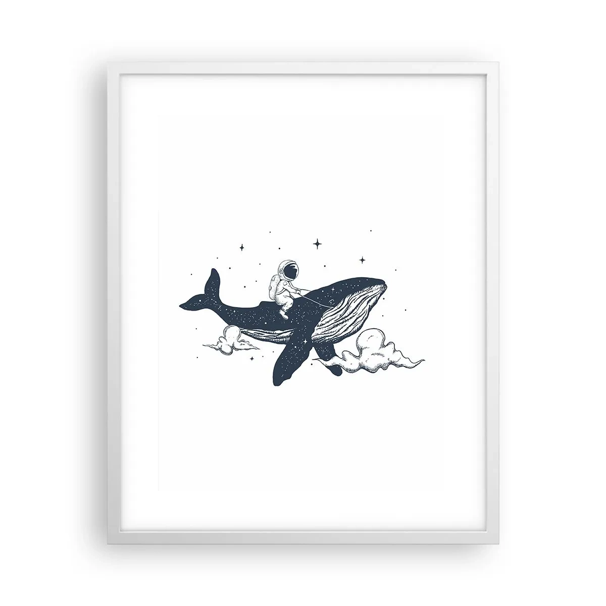 Poster in cornice bianca - Avventura nello spazio - 40x50 cm