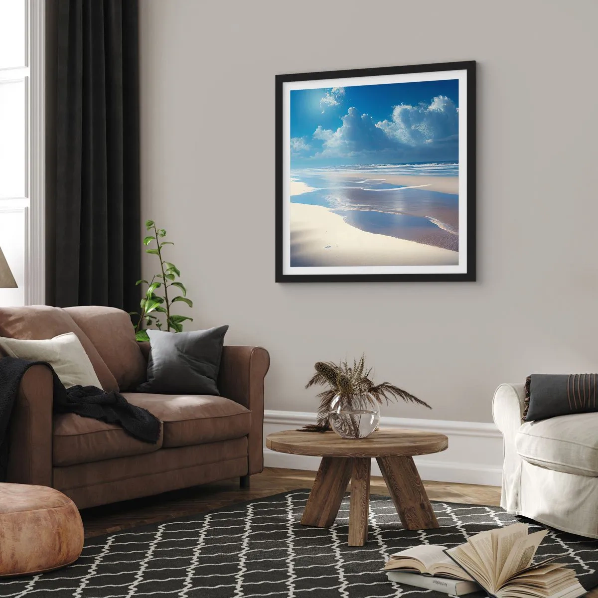 Poster in cornice nera - Vacanze in paradiso - 40x40 cm