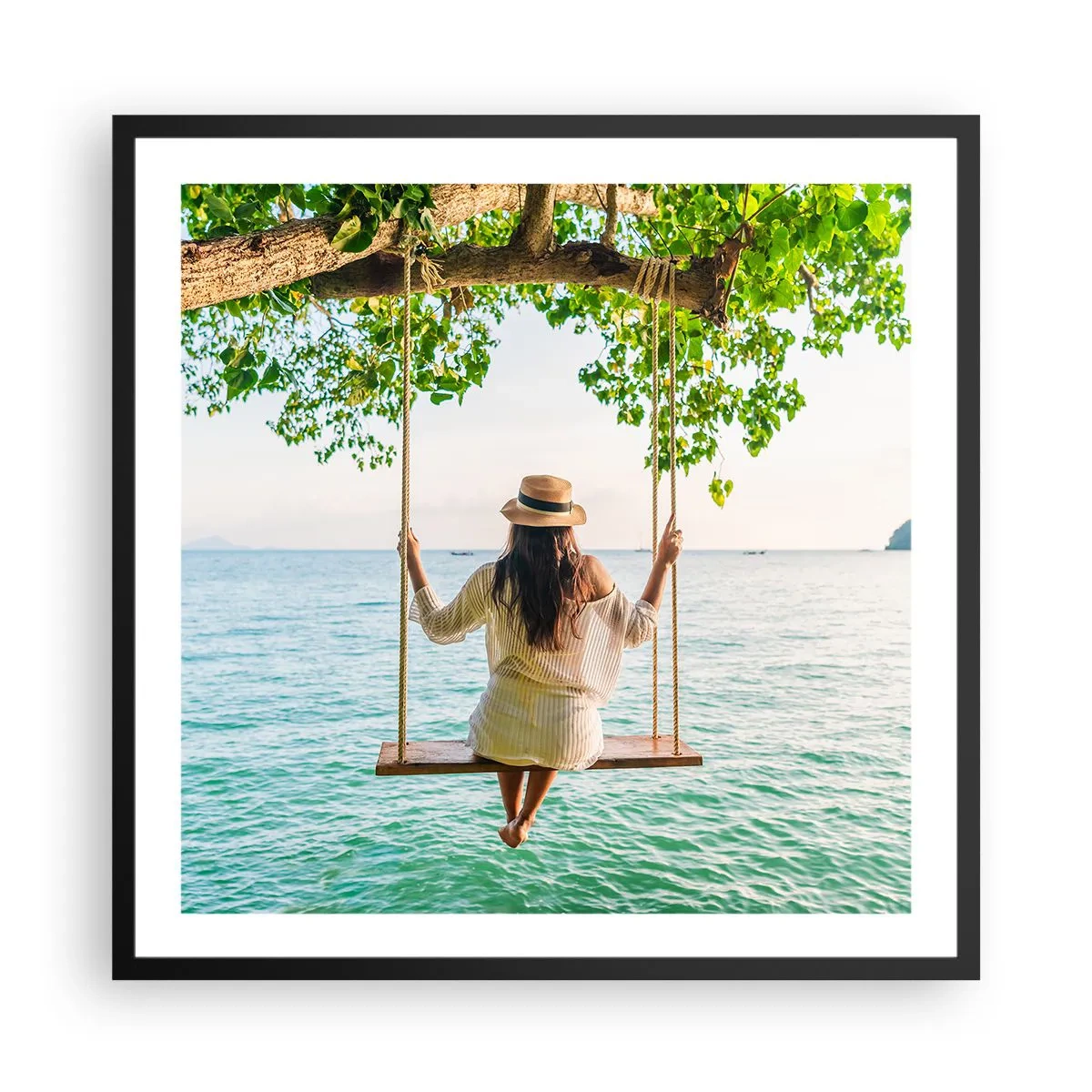 Poster in cornice nera - La vita è bella - 60x60 cm