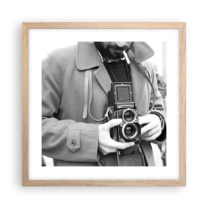 Poster in cornice rovere chiaro - In stile retro - 40x40 cm