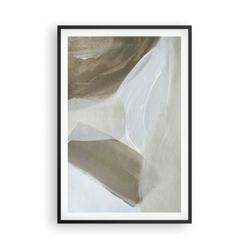 Poster in cornice nera - Onda di bianco - 61x91 cm