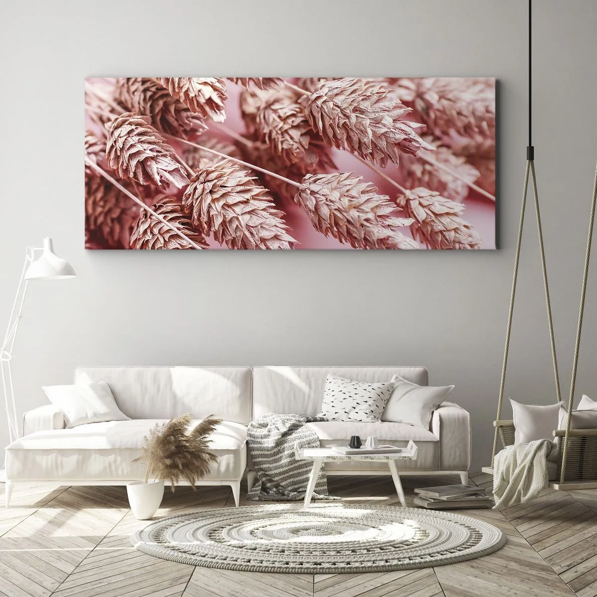 Quadro su tela - Stampe su Tela - Cascata di fiori in rosa - 100x40 cm