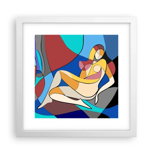 Poster in cornice bianca - Nudo cubista - 30x30 cm