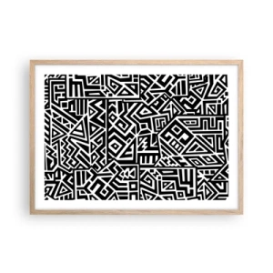 Poster in cornice rovere chiaro - Composizione precolombiana - 70x50 cm