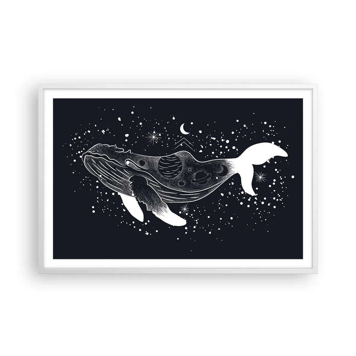 Poster in cornice bianca - Nell'oceano dell'universo - 91x61 cm