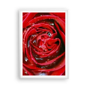 Poster in cornice bianca - Nelle gocce della rugiada - 70x100 cm