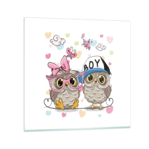 Quadro su vetro - Amiamoci! - 70x70 cm