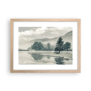 Poster in cornice rovere chiaro - Il lago dorme ancora - 40x30 cm
