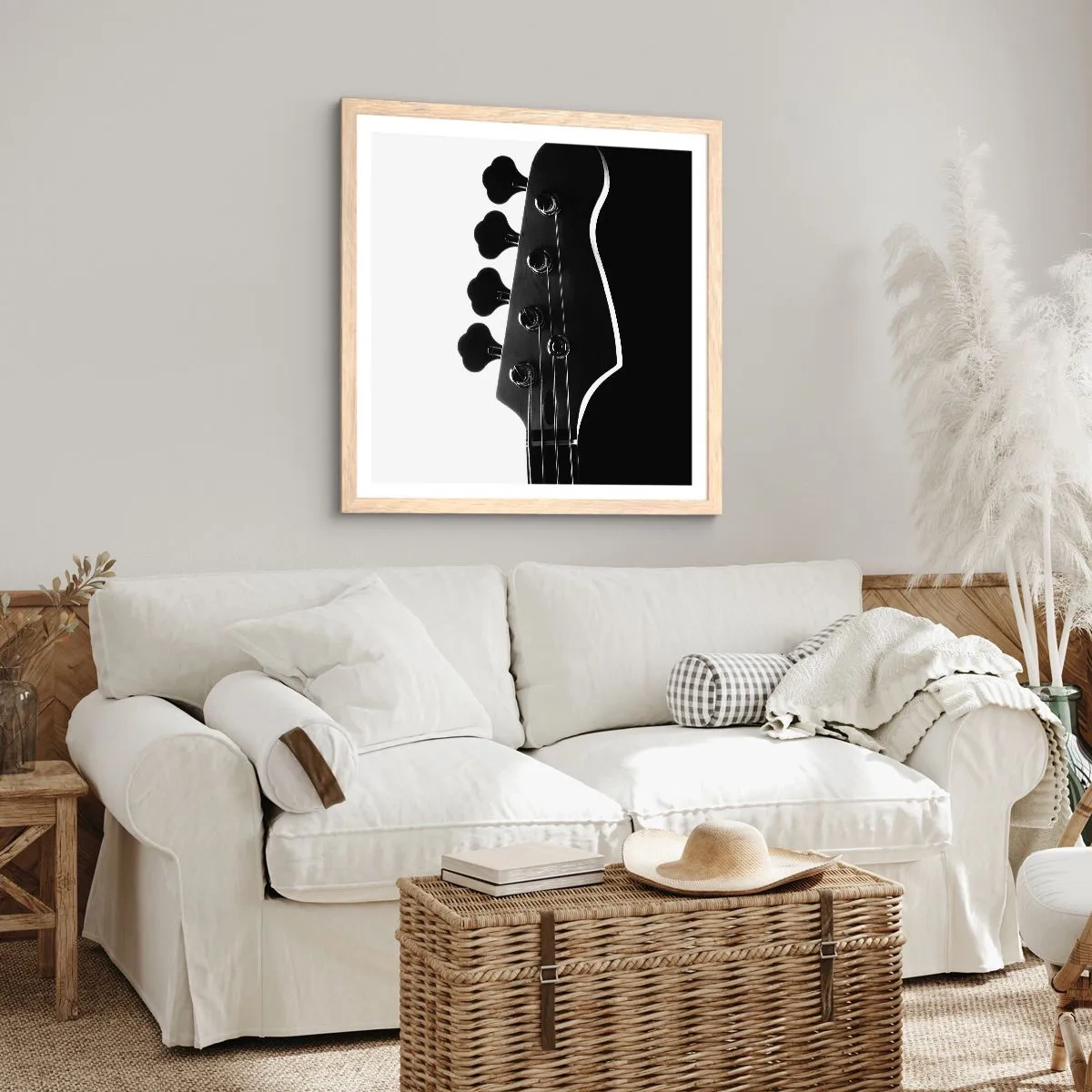Poster in cornice rovere chiaro - Silenzio rock - 40x40 cm