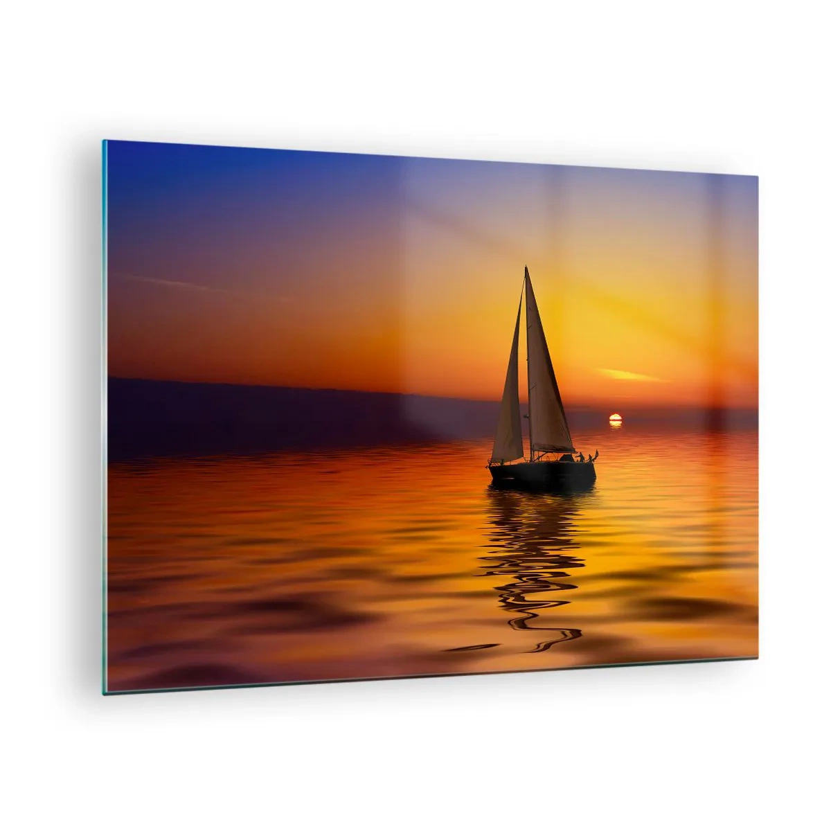 Quadro su vetro - Che silenzio al tramonto... - 70x50 cm
