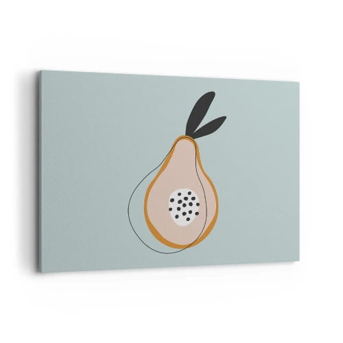 Quadro su tela - Stampe su Tela - Pera astratta su sfondo chiaro - 100x70cm - Penetrare la natura delle cose - Decorazione murale moderna per soggiorno e camera da letto ARTTOR