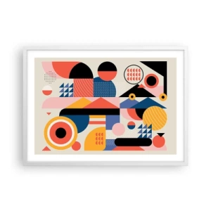 Poster in cornice bianca - Composizione: divertiti - 70x50 cm