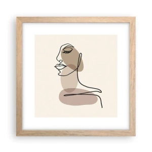 Poster in cornice rovere chiaro - Ascoltando se stessa - 30x30 cm