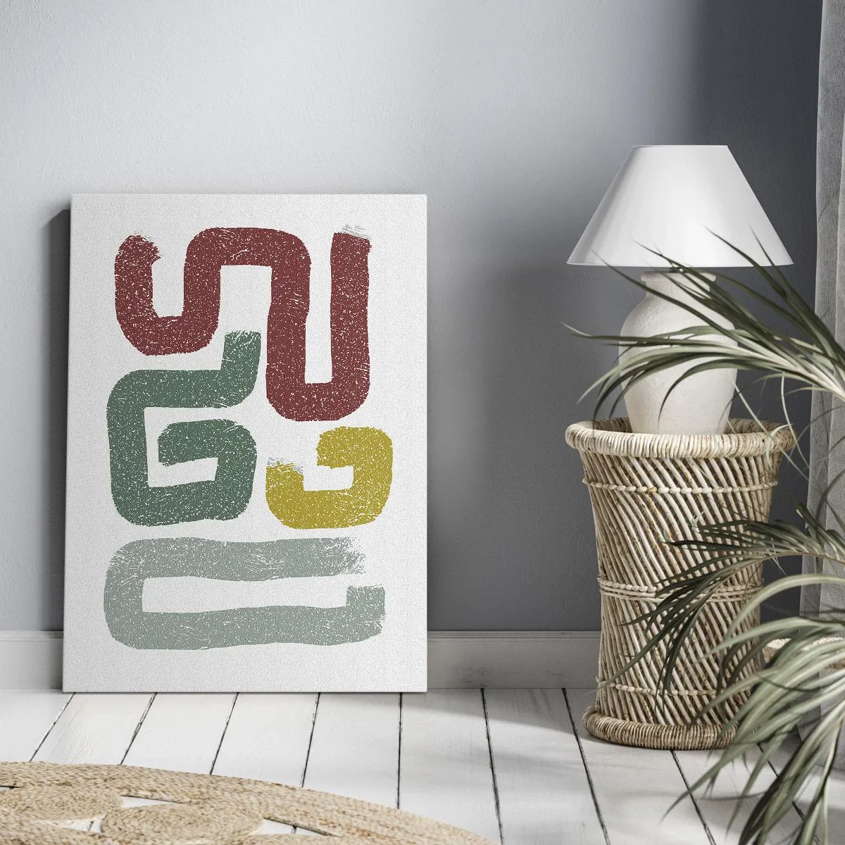 Quadro su tela - Stampe su Tela - Motivi geometrici colorati in stile astratto - 50x70cm - In una lingua sconosciuta - Decorazione murale moderna per soggiorno e camera da letto ARTTOR