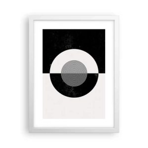 Poster in cornice bianca - Armonia in bianco e nero - 30x40 cm