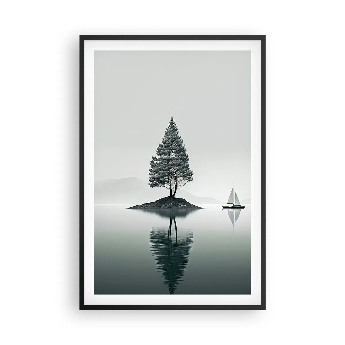 Poster in cornice nera - Paesaggio onirico - 61x91 cm