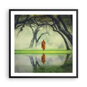 Poster in cornice nera - In cammino verso l'illuminazione - 60x60 cm