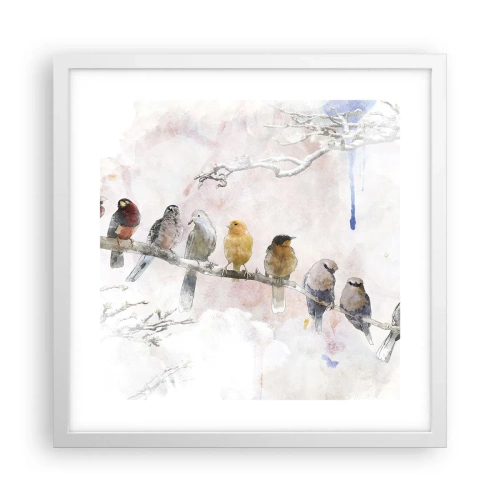 Poster in cornice bianca - Incontro alato - 40x40 cm