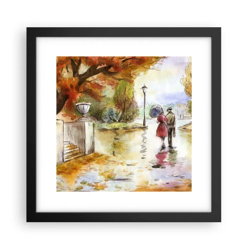 Poster in cornice nera - Autunno romantico nel parco - 30x30 cm