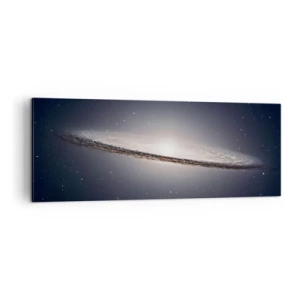Quadro su tela - Stampe su Tela - Una galassia a spirale sullo sfondo dello spazio stellato - 140x50cm - Tanto tempo fa in una lontana galassia... - Decorazione murale moderna per soggiorno e camera da letto ARTTOR