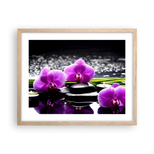 Poster in cornice rovere chiaro - Annegare nel silenzio e nella pace - 50x40 cm