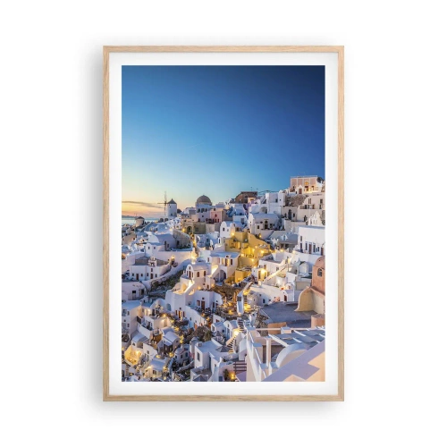 Poster in cornice rovere chiaro - Essenza della grecità - 61x91 cm