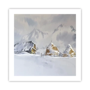 Poster - Nella valle innevata - 50x50 cm