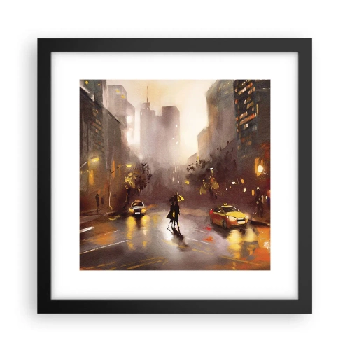 Poster in cornice nera - Nelle luci di New York - 30x30 cm