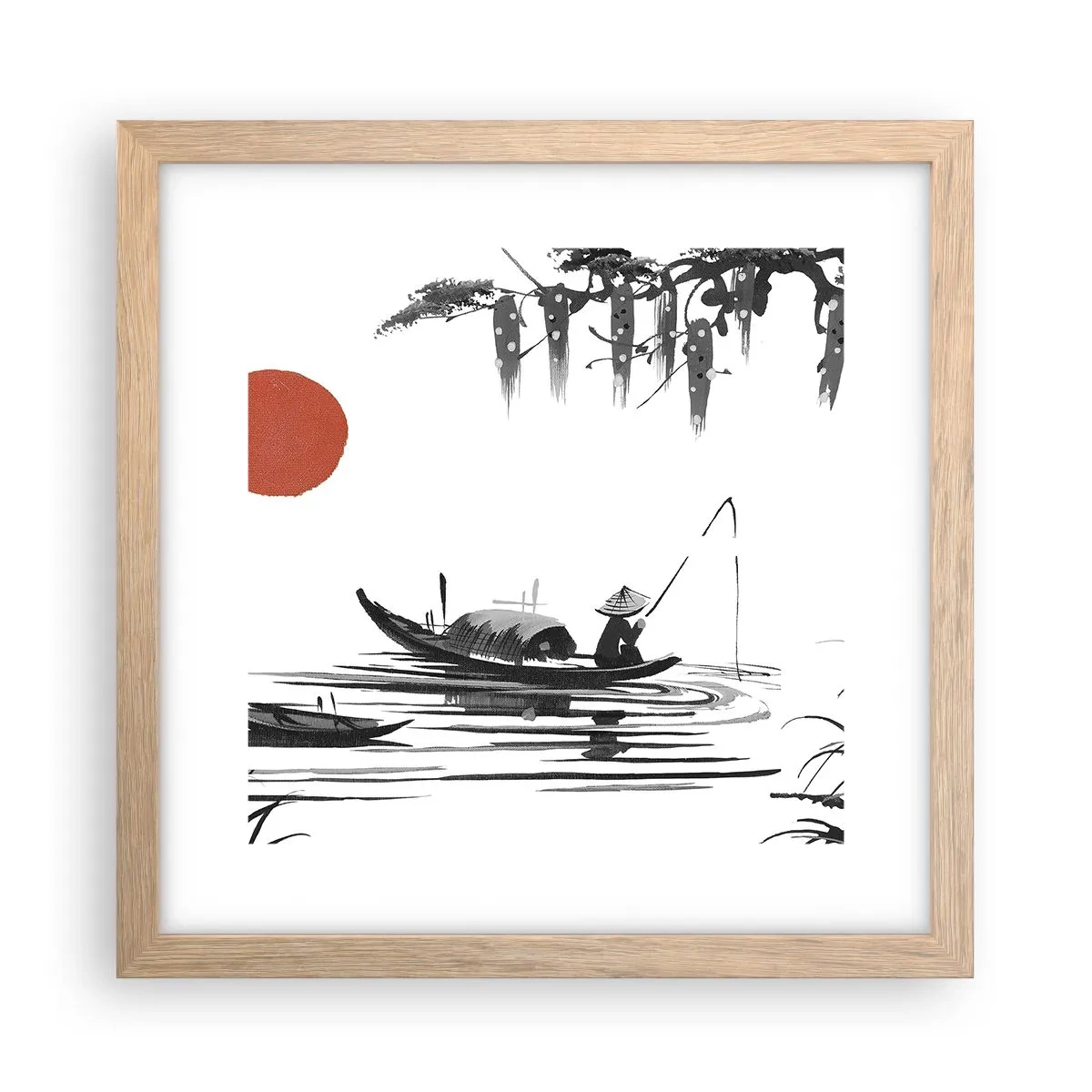 Poster in cornice rovere chiaro - Pomeriggio asiatico - 30x30 cm