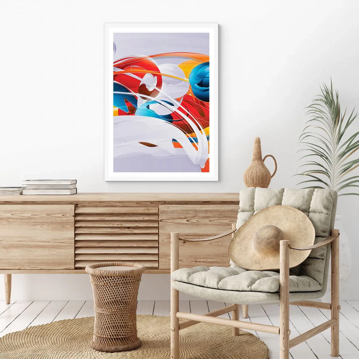 Poster in cornice bianca - La danza degli elementi - 40x50 cm