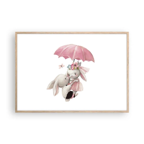 Poster in cornice rovere chiaro - Questo è proprio amore - 100x70 cm