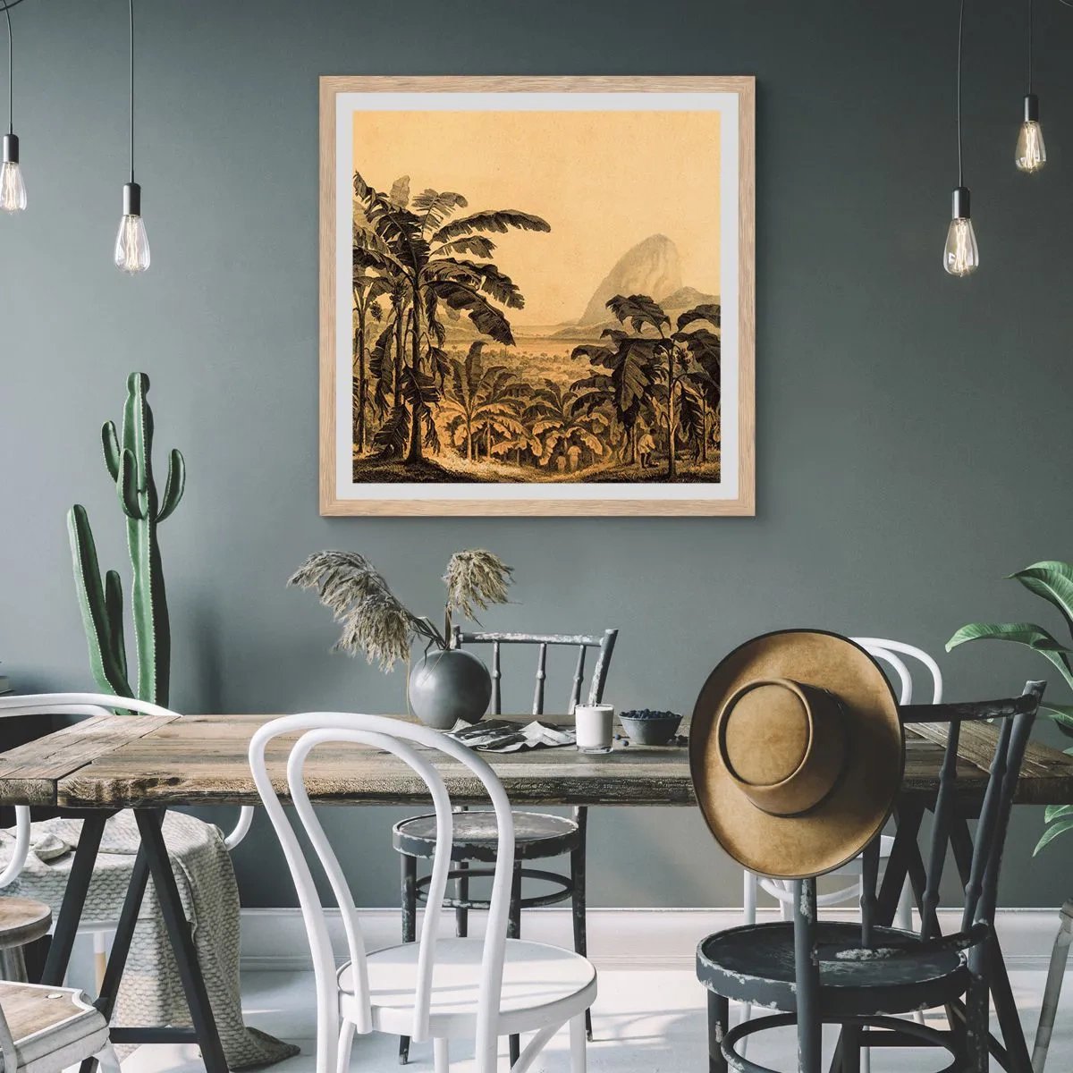 Poster in cornice rovere chiaro - Nel clima coloniale - 50x50 cm