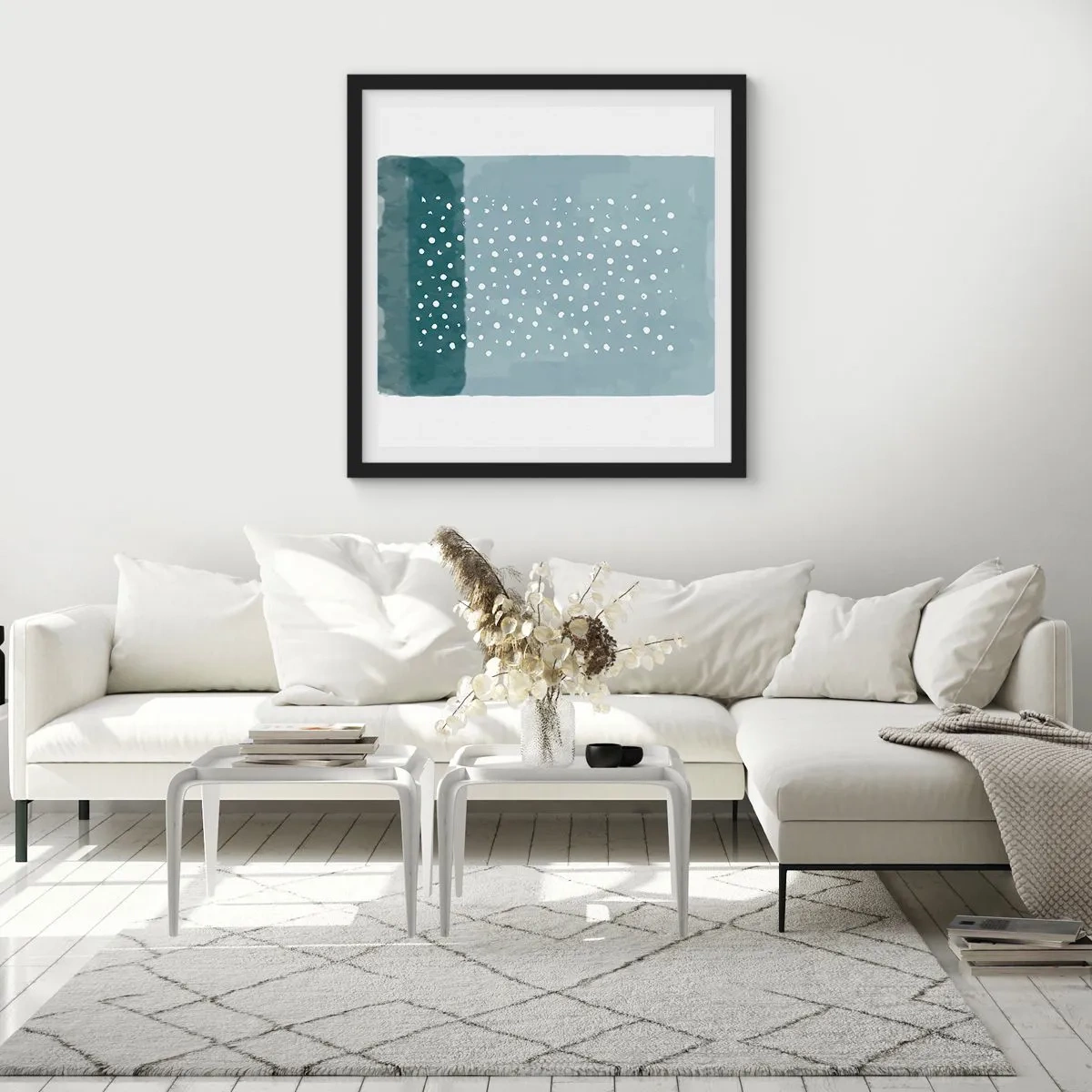 Poster in cornice nera - Spuntate nel blu - 60x60 cm