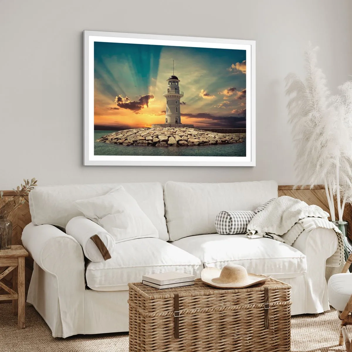 Poster in cornice bianca - Luce - Bontà - Bellezza - 91x61 cm