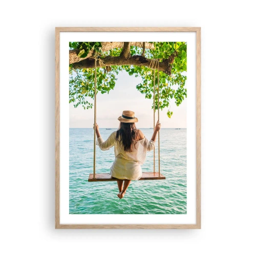 Poster in cornice rovere chiaro - La vita è bella - 50x70 cm