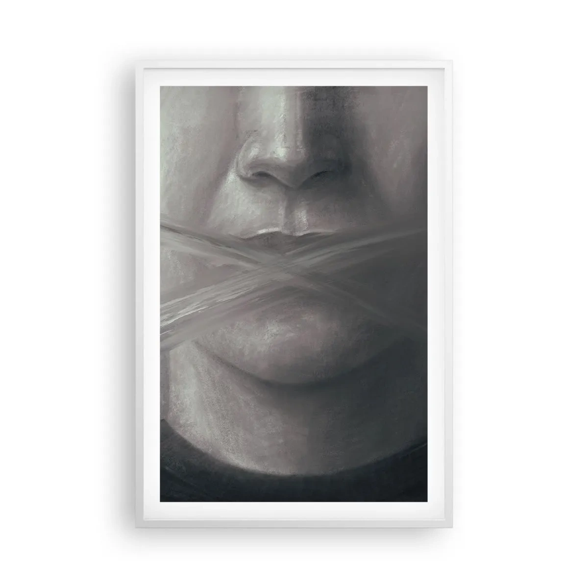 Poster in cornice bianca - Neanche una parola - 61x91 cm