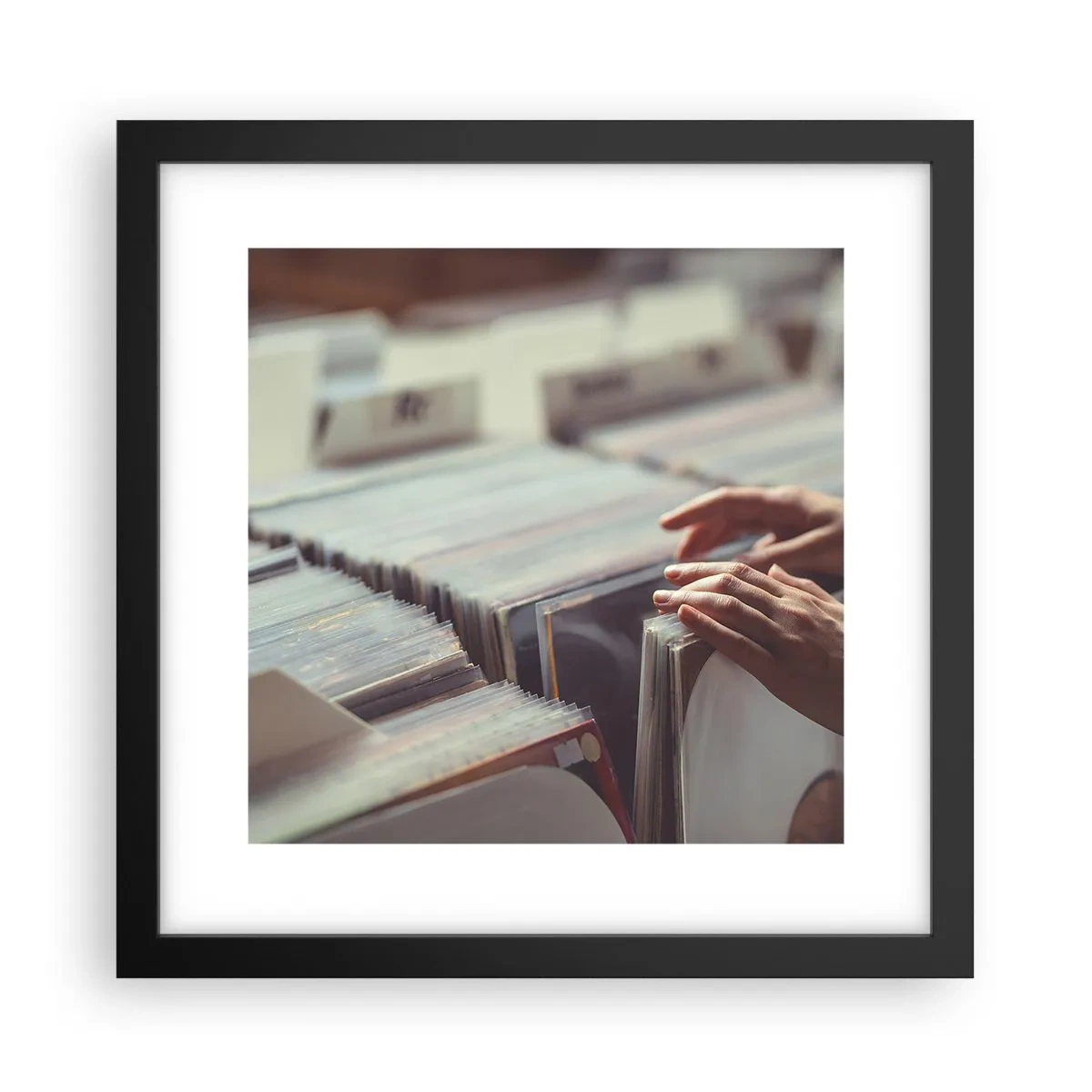 Poster in cornice nera - Alla ricerca di emozioni - 30x30 cm