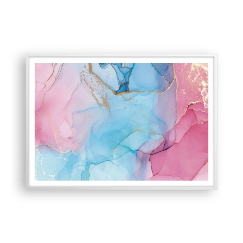 Poster in cornice bianca - Incontro e compenetrazione - 100x70 cm