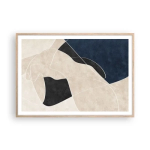 Poster in cornice rovere chiaro - Composizione astratta: il contrasto dei colori - 100x70 cm