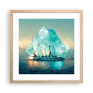 Poster in cornice rovere chiaro - Brillante artico - 40x40 cm