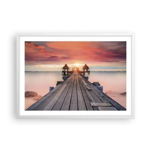 Poster in cornice bianca - Tramonto d'oriente - 70x50 cm