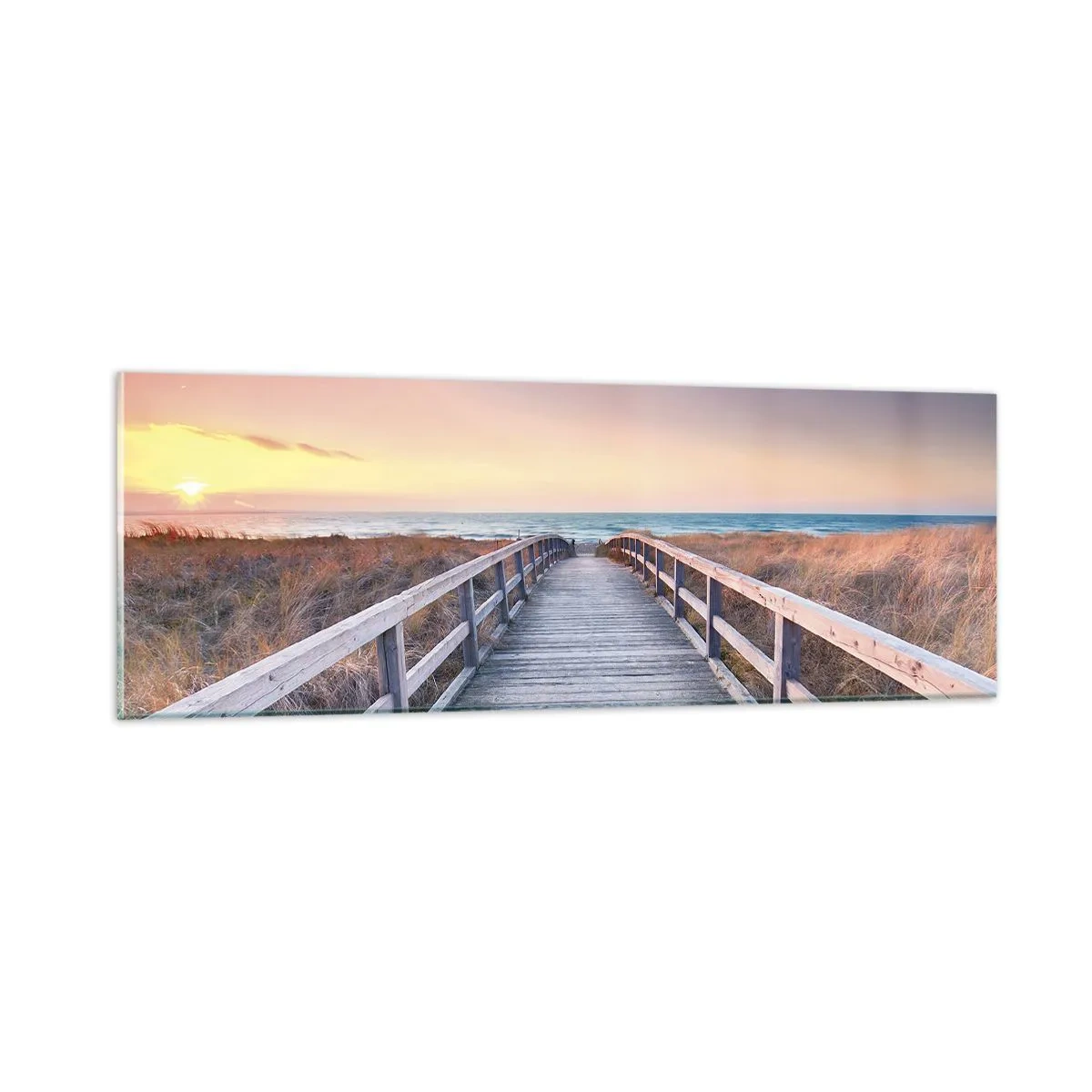 Quadro su vetro - Aurora serale baltica - 90x30 cm