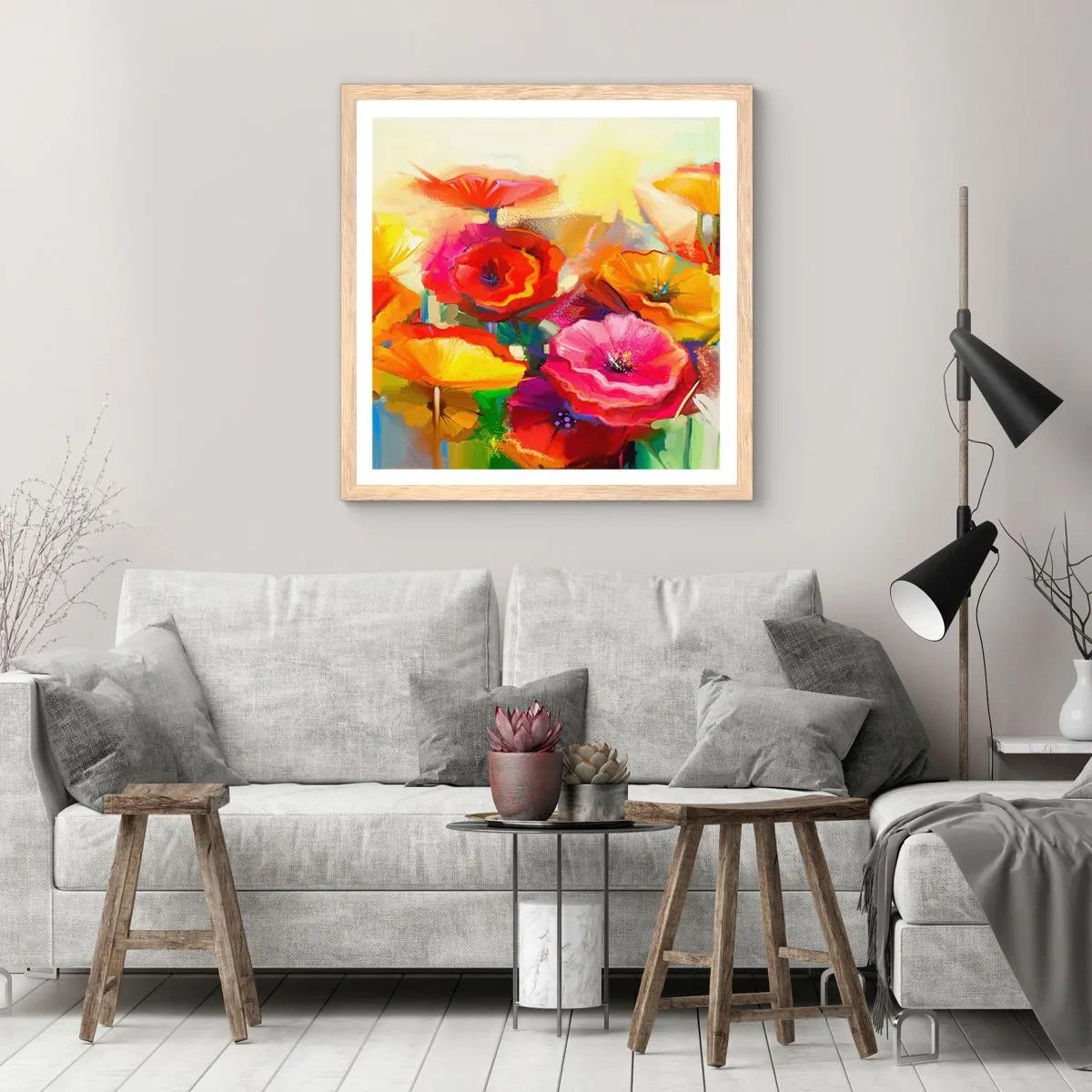 Poster in cornice rovere chiaro - Non solo rossi - 50x50 cm