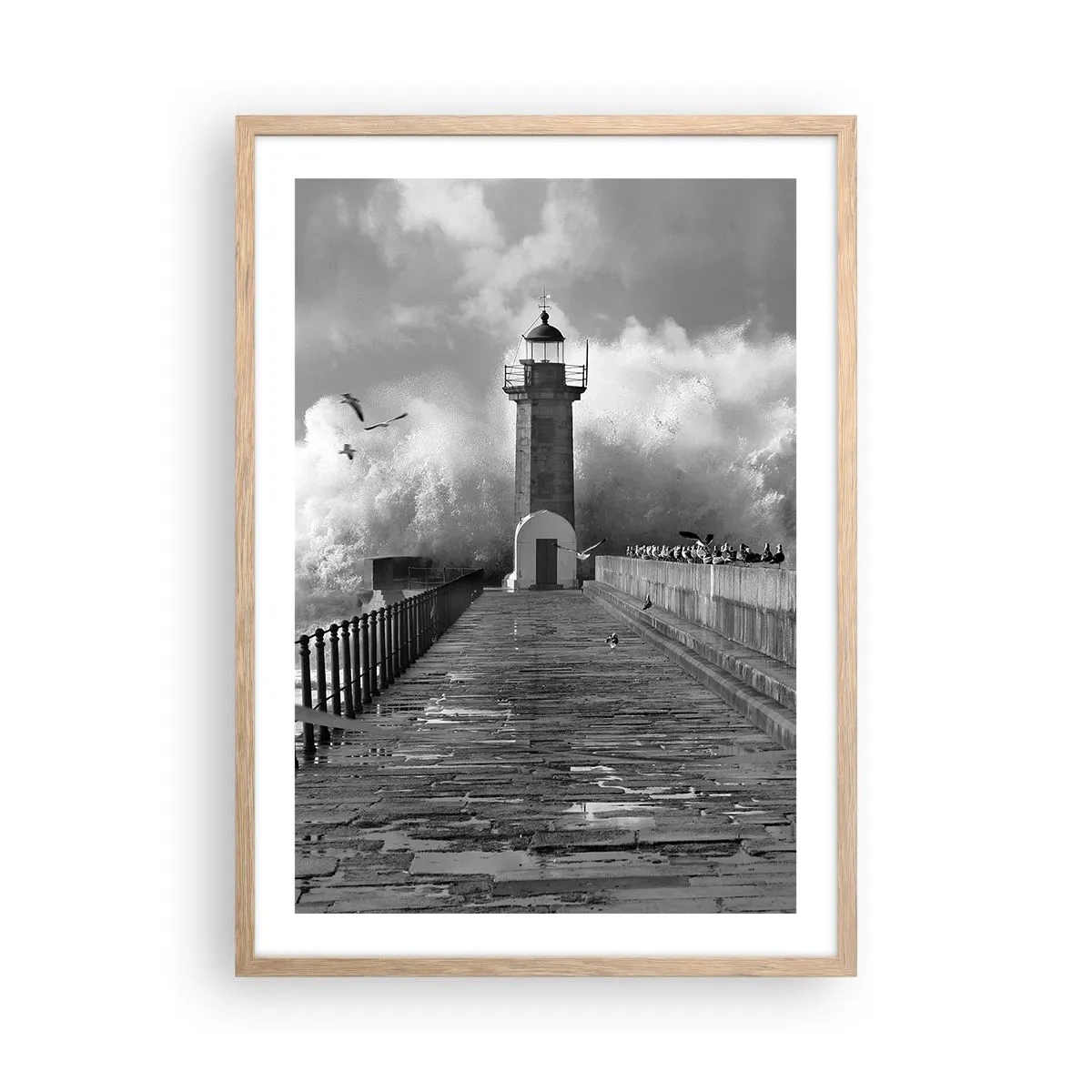 Poster in cornice rovere chiaro - Senza paura - 50x70 cm