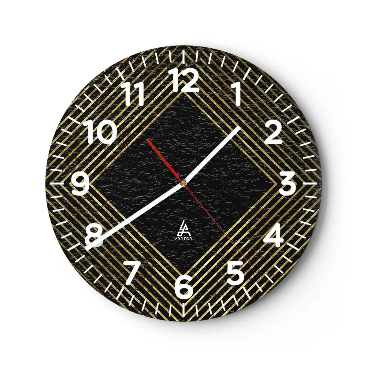 Orologio da parete - Orologio in Vetro - Geometria in stile glamour - 30x30 cm